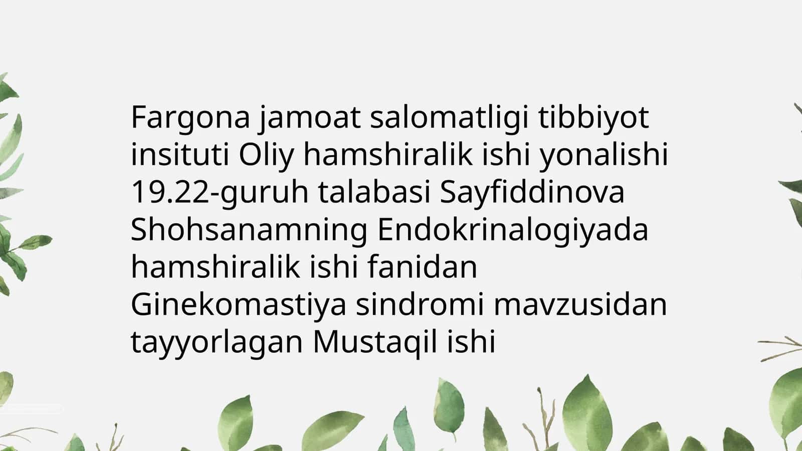Ginekomastiya sindromi 1