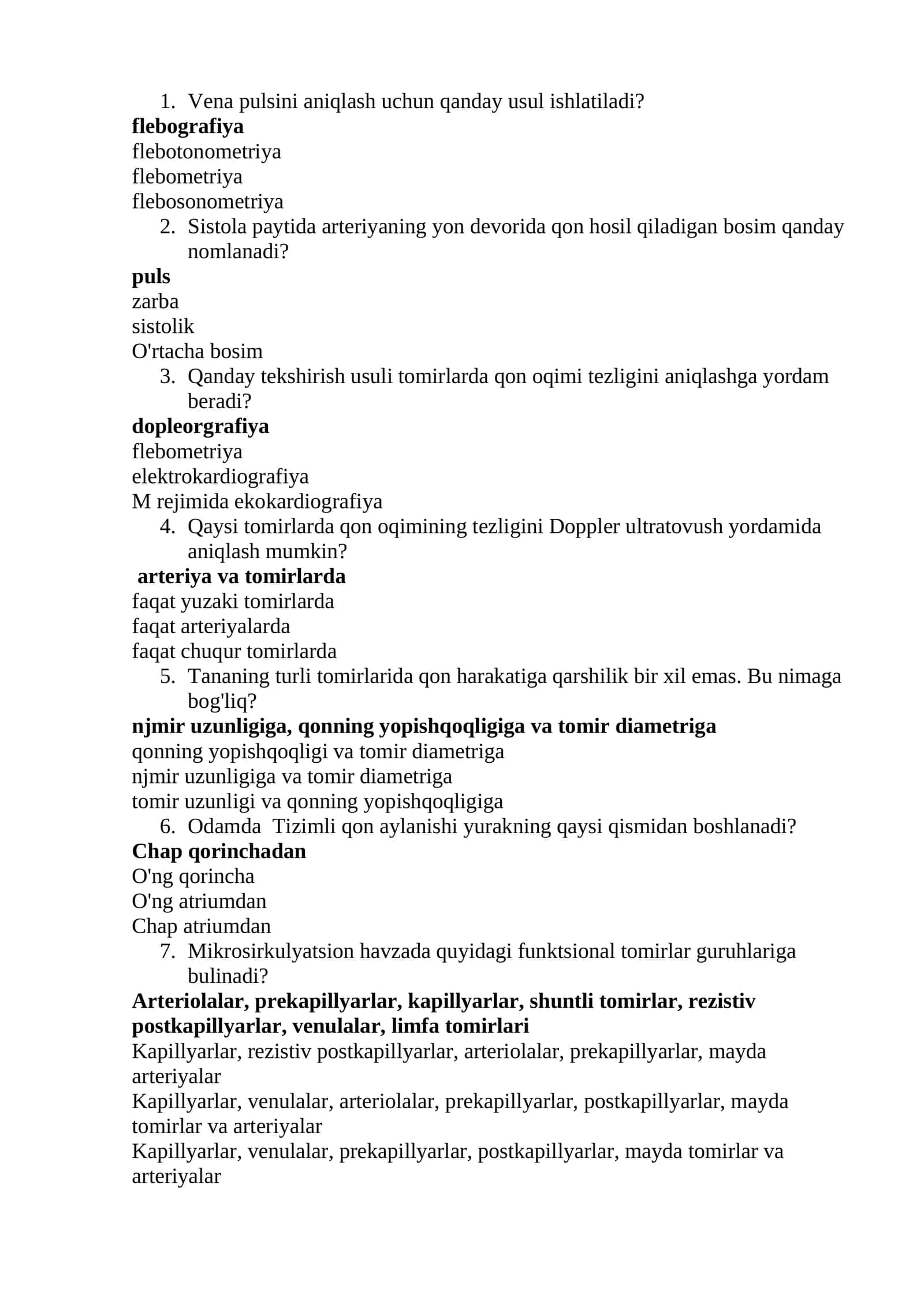 Vena pulsini aniqlash uchun usullar 1