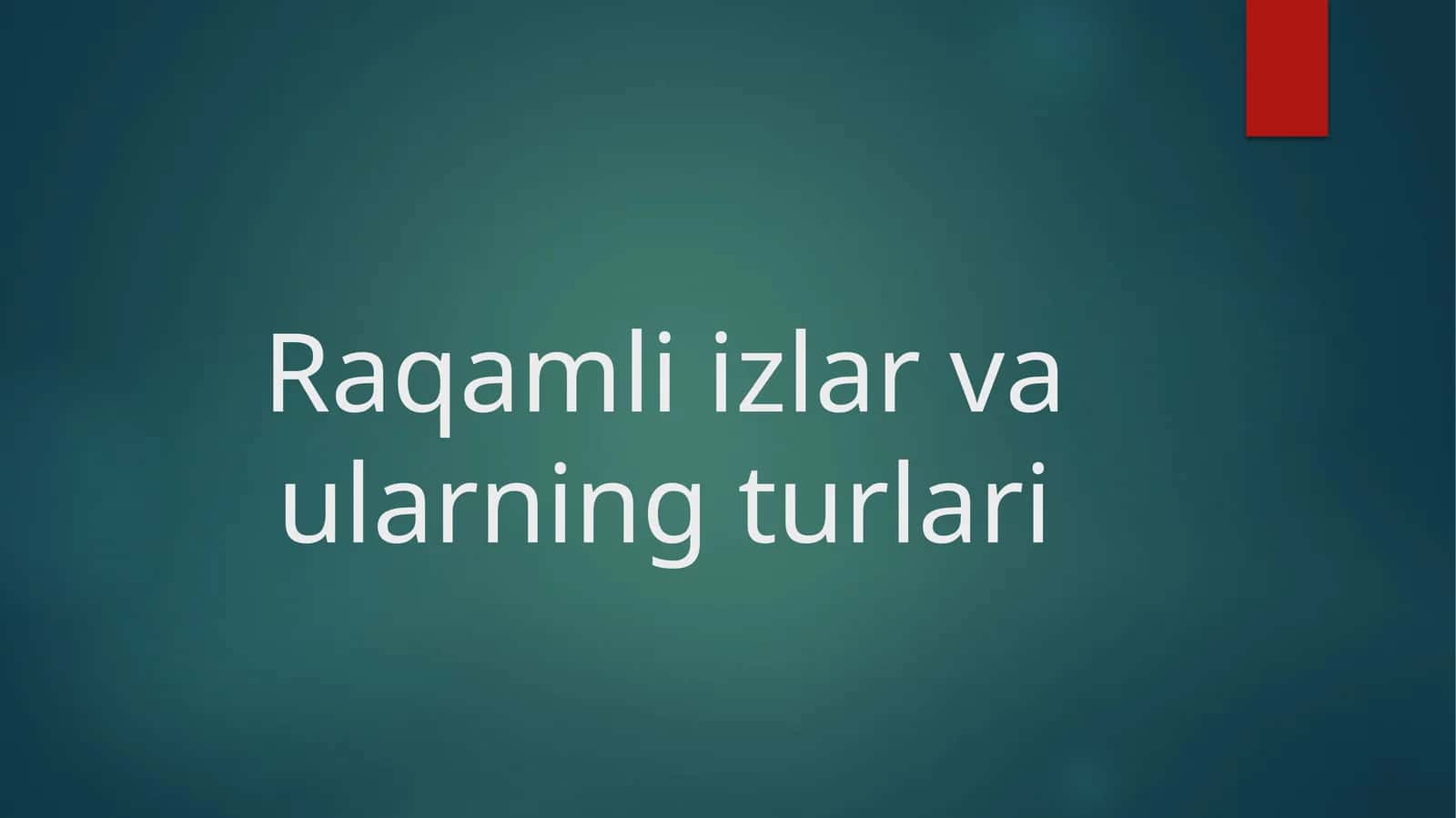 Raqamli izlar va ularning turlari 1