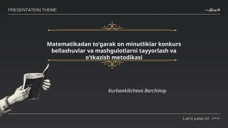 Matematikadan toʻgarak on minutliklar konkurs bellashuvlar va mashgulotlarni tayyorlash va oʻtkazish metodikasi 1