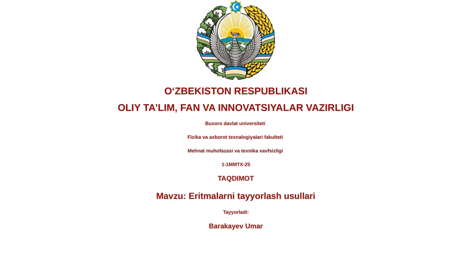 Eritmalarni tayyorlash usullari 1