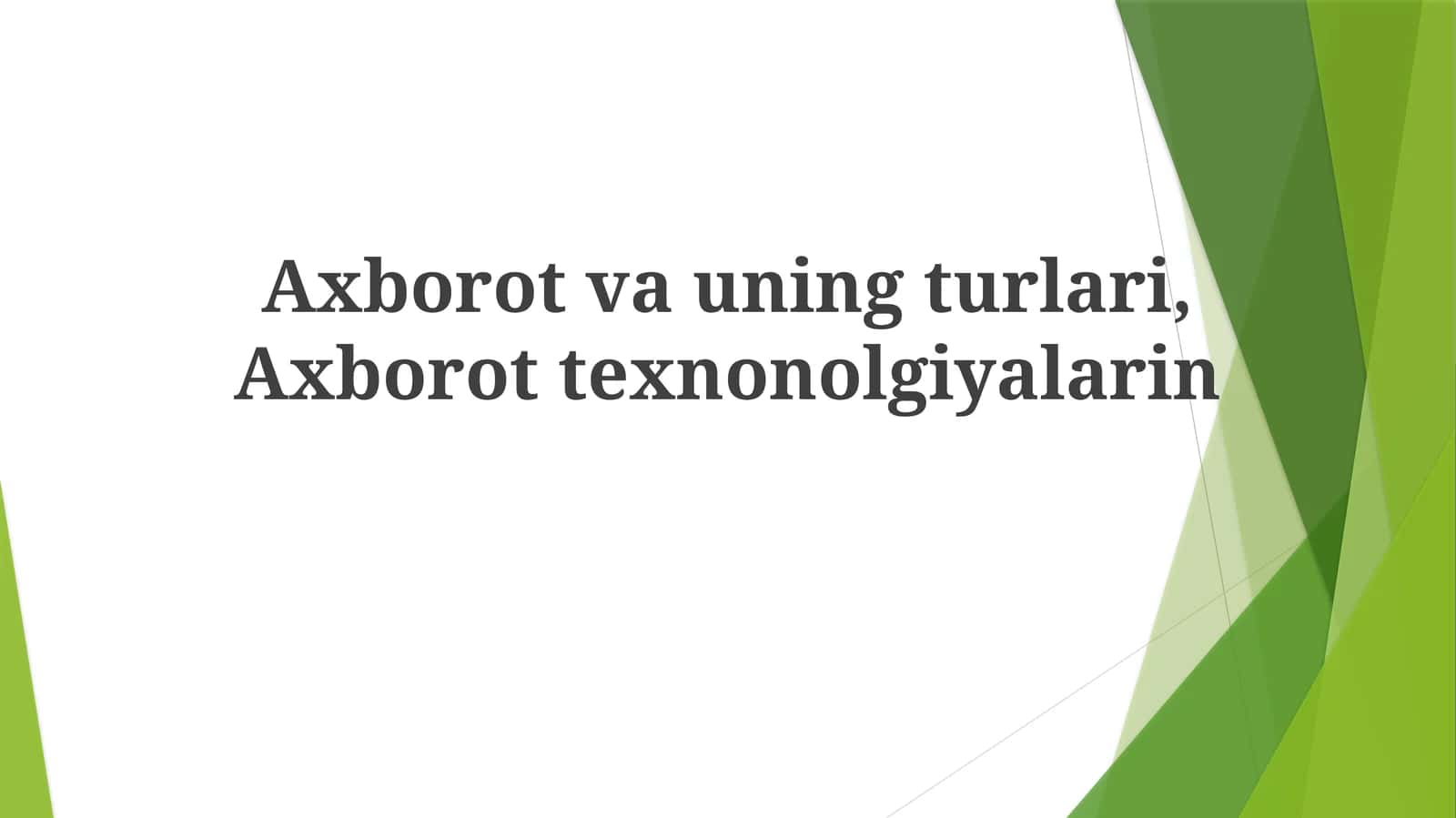 Analog axborot va uning xususiyatlari 1