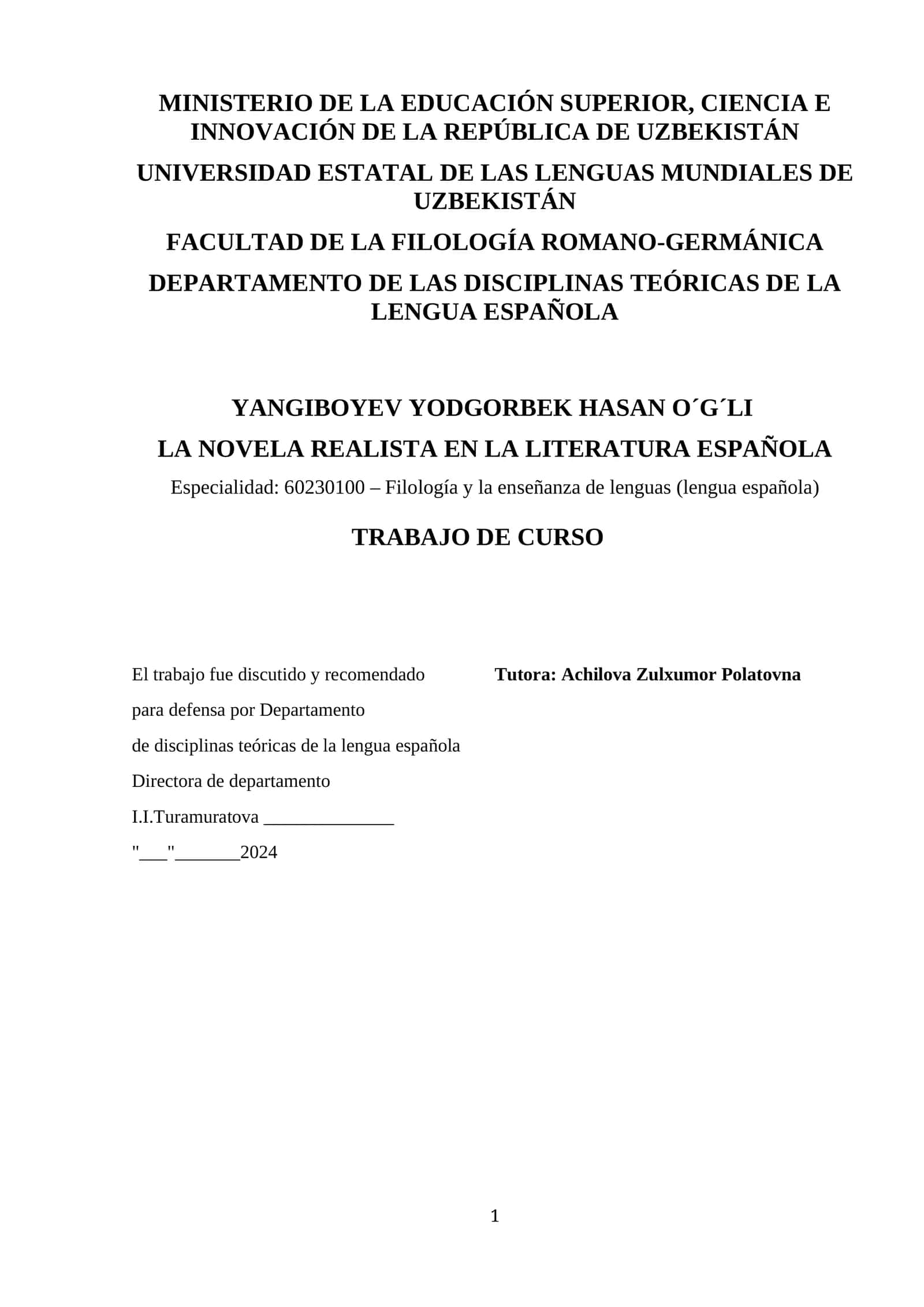 LA NOVELA REALISTA EN LA LITERATURA ESPAÑOLA 1