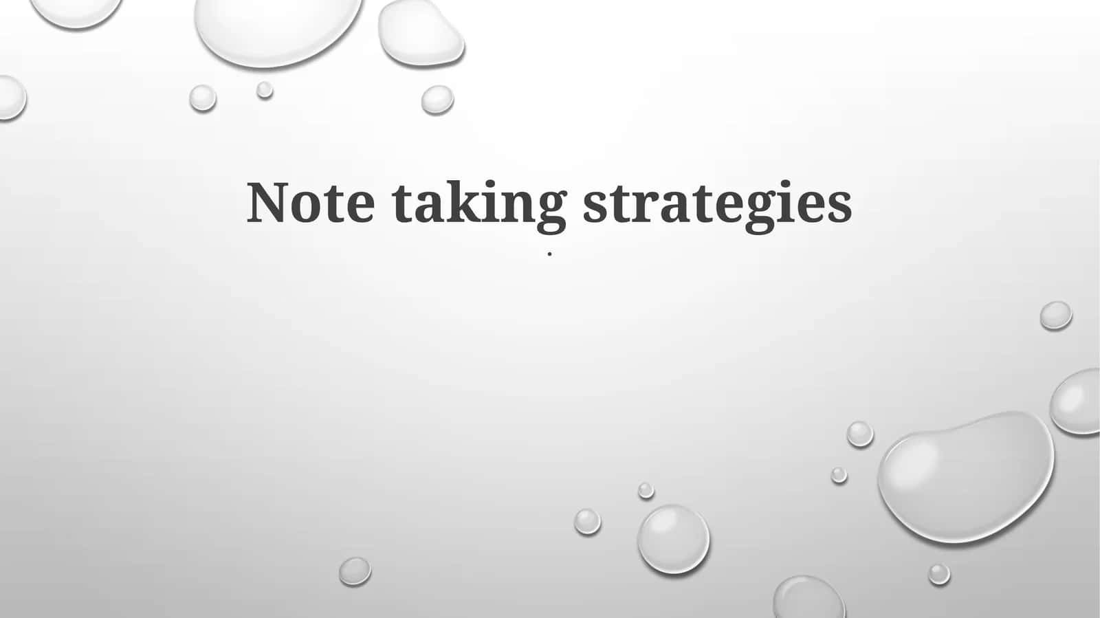 Note taking strategies 1