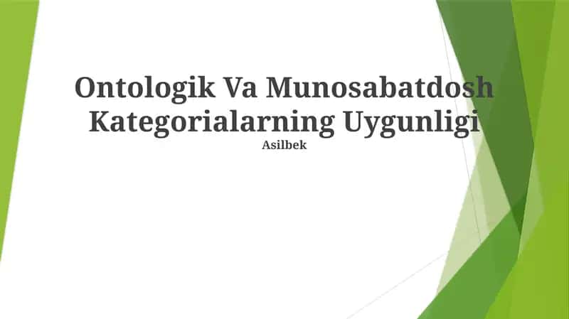 Ontologik Va Munosabatdosh Kategorialarning Uygunligi 1