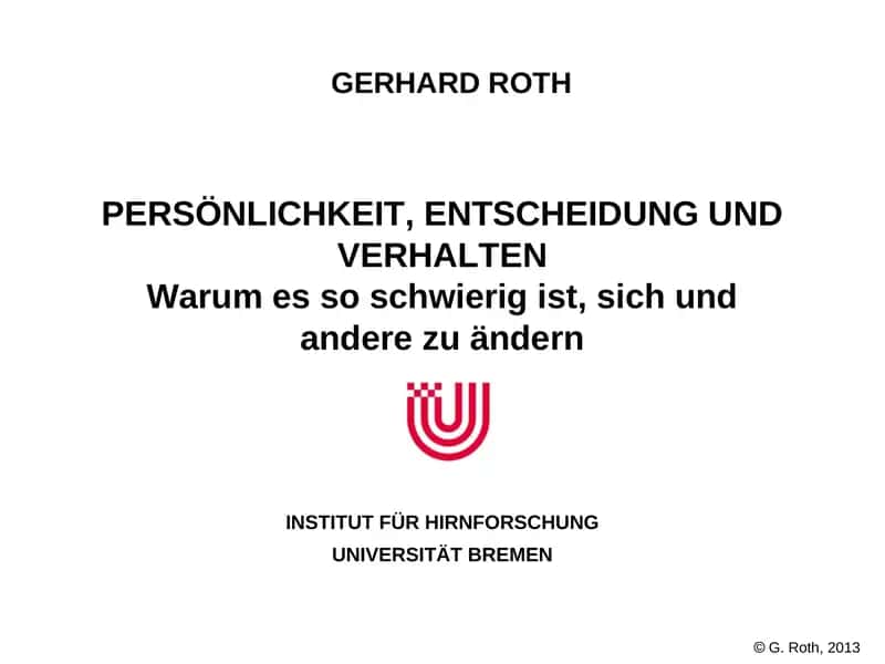 PERSÖNLICHKEIT, ENTSCHEIDUNG UND VERHALTEN 1