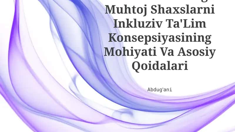 Inkluziv Ta'lim Konsepsiyasi 1