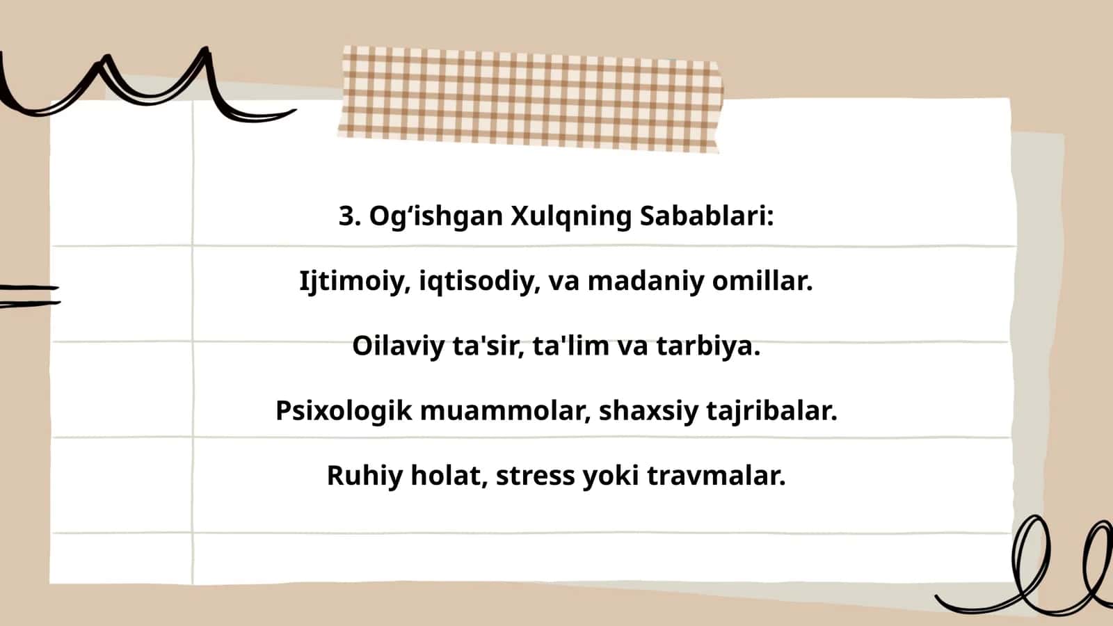 Og‘ishgan Xulqning Sabablari 1