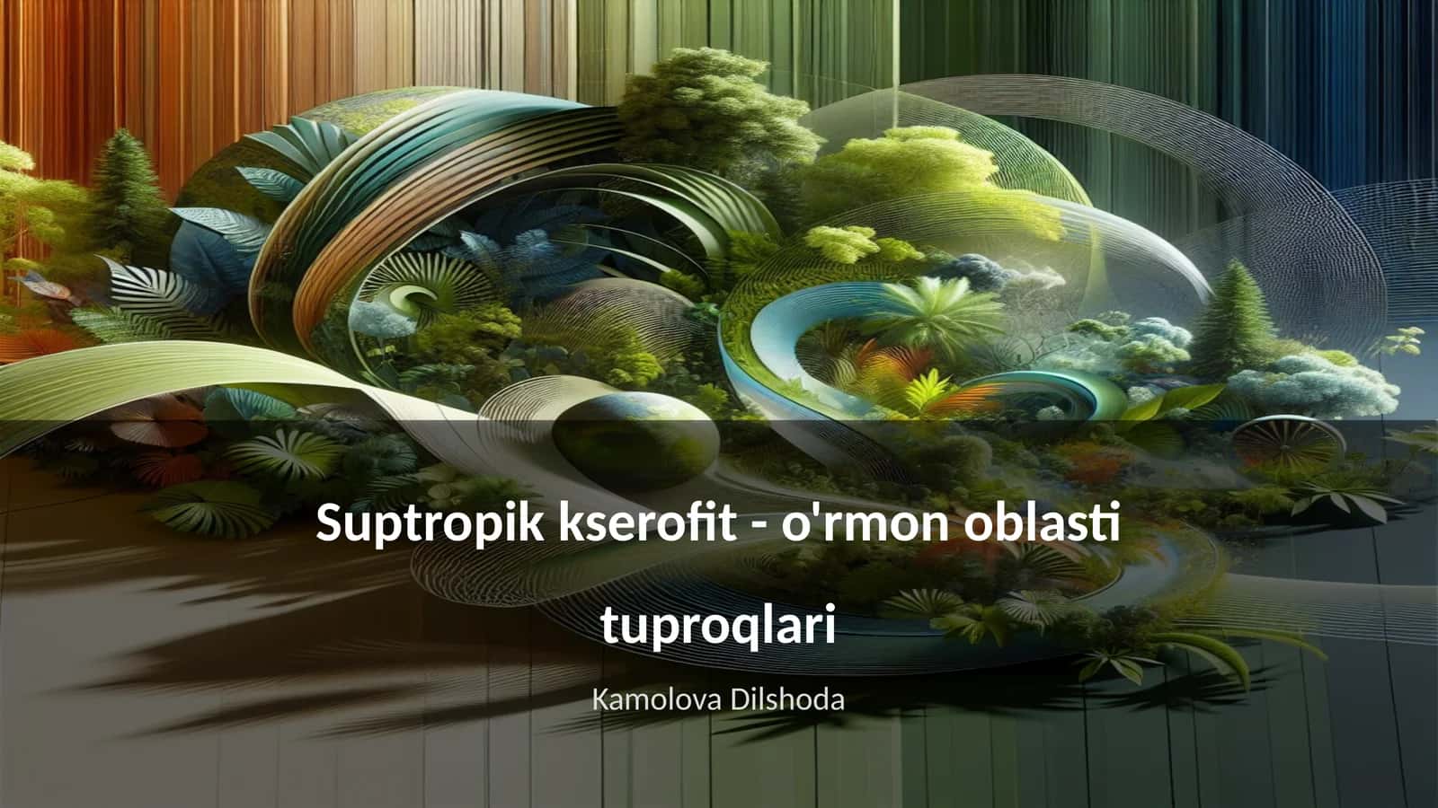 Suptropik kserofit - o'rmon oblasti tuproqlari 1