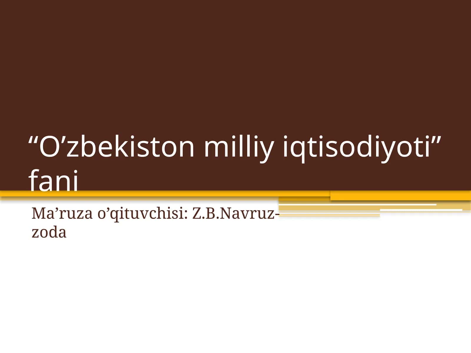 O’zbekiston milliy iqtisodiyoti 1