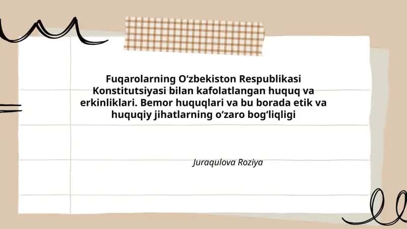 Bemor huquqlari va etik 1