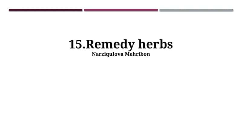 Remedy Herbs 1