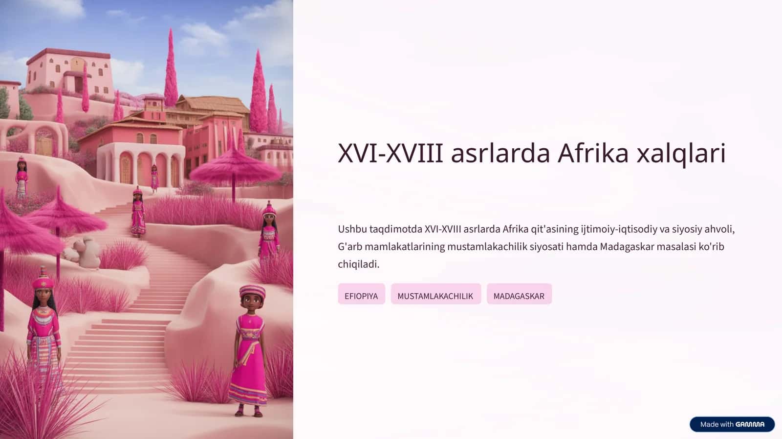 XVI-XVIII asrlarda Afrika xalqlari 1