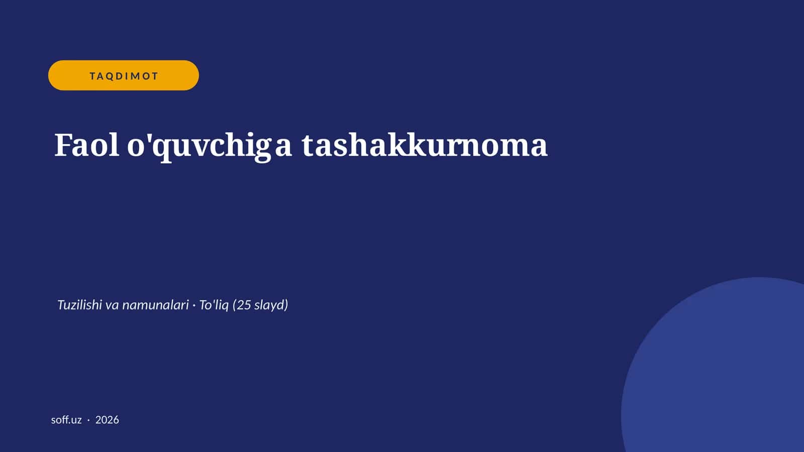 Tashakkurnoma 1