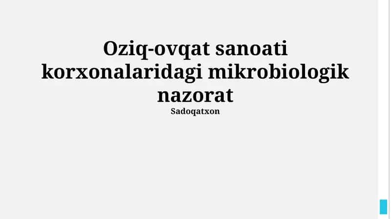 Mikrobiologik nazorat 1