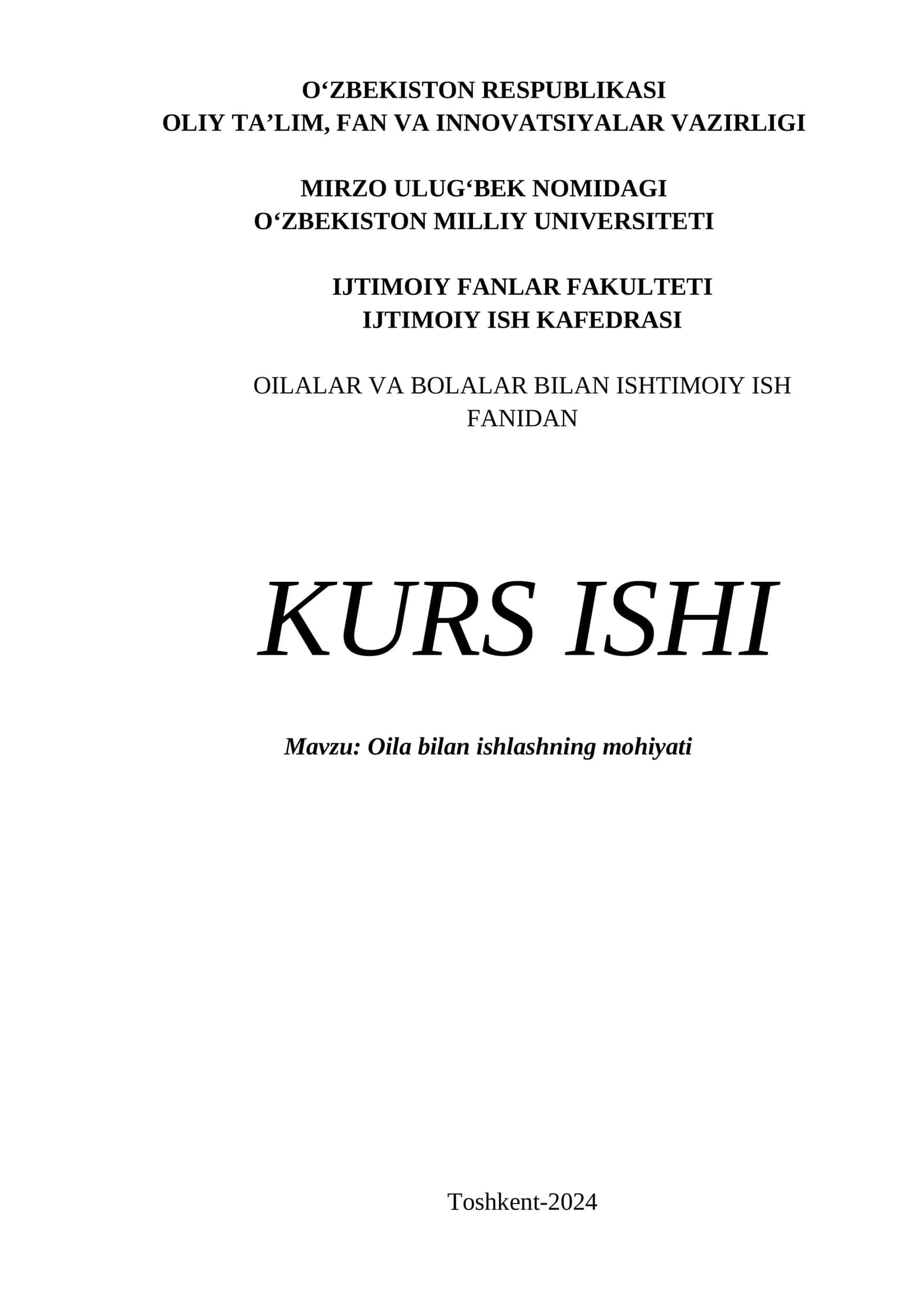 Oila bilan ishlashning mohiyati 1