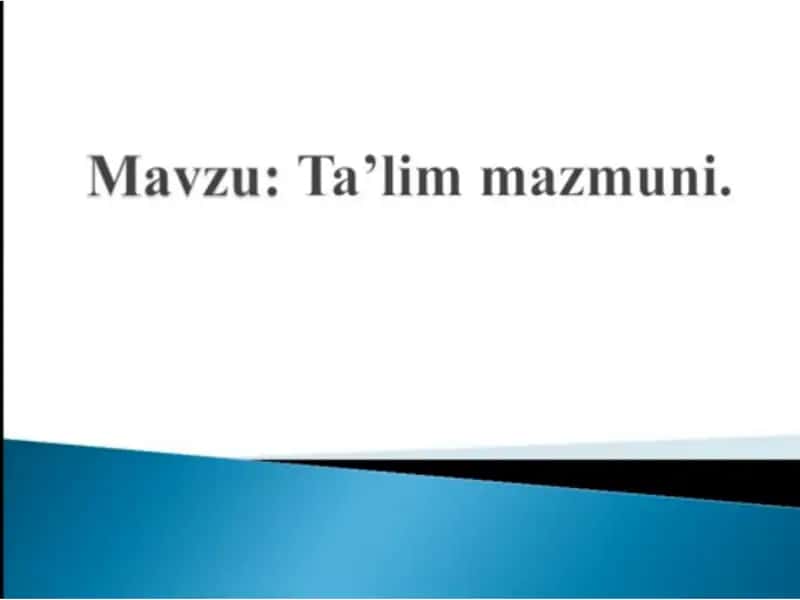 Ta'lim mazmuni 1