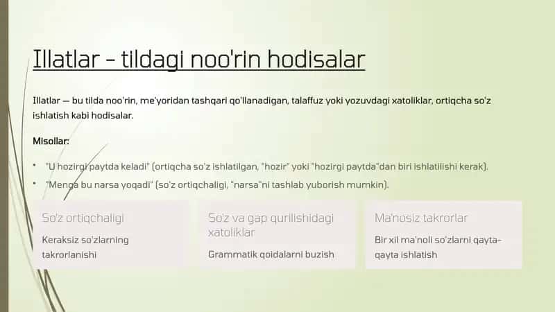 Illatlar - tildagi noo'rin hodisalar 10-sinflar uchun 1