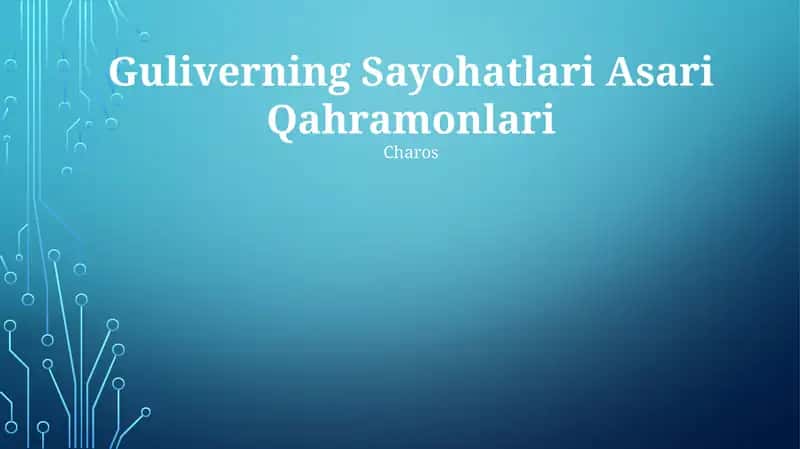 Guliverning Sayohatlari Asari Qahramonlari 1