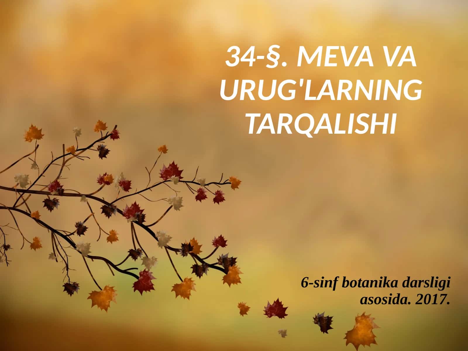 6-sinf Botanika Meva va urug'larning tarqalishi 1
