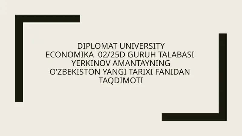 O‘zbekiston yangi tarixi fanidantaqdimoti 1