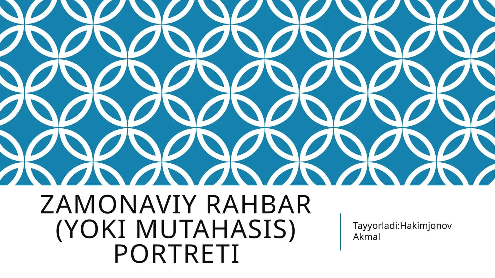 Zamonaviy rahbar (yoki mutahasis) portreti 1