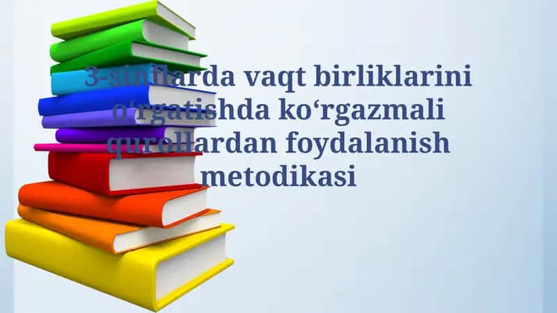 3-sinfda Vaqtni O'rgatishda Interfaol Vizual Qo'llanmalar 1