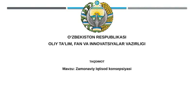 Zamonaviy Iqtisodkonsepsiyasi 1