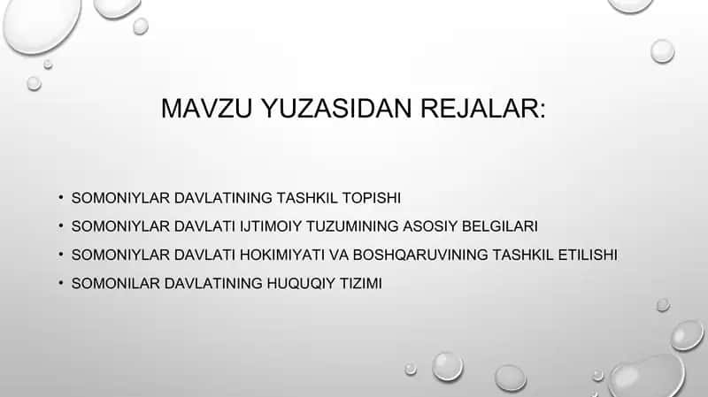 Somoniylar davlatining tashkil topishi 1