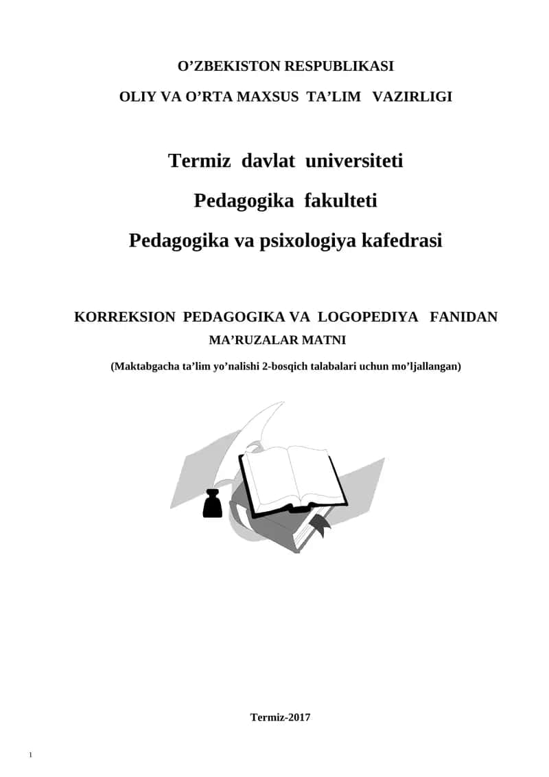KORREKSION PEDAGOGIKA VA LOGOPEDIYA 1