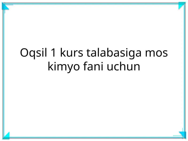 Kimyo faniga oid darslik