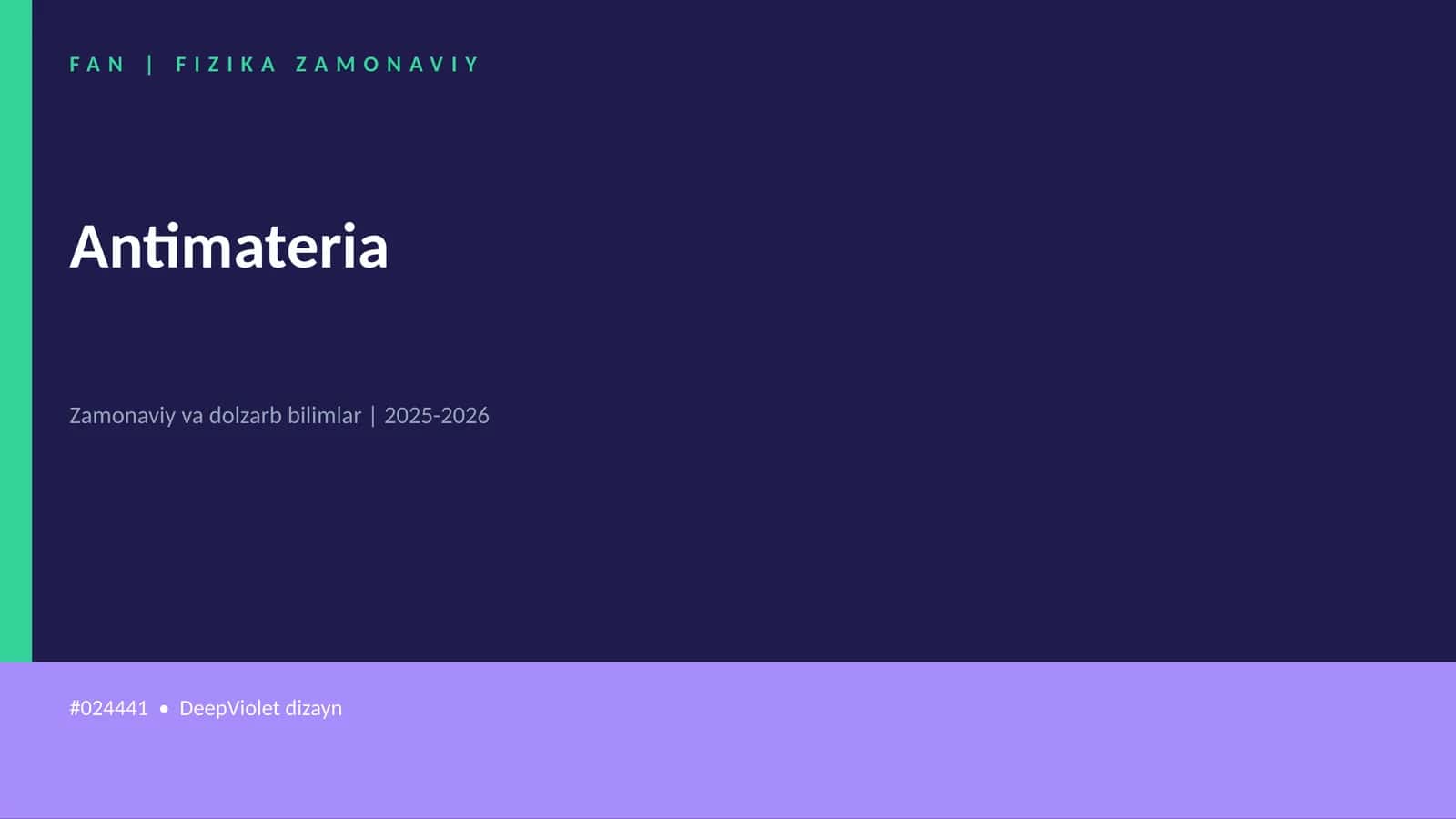 FAN | FIZIKA ZAMONAVIY 1