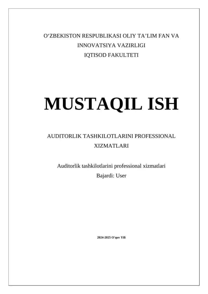 Auditorlik tashkilotlarini professional xizmatlari 1