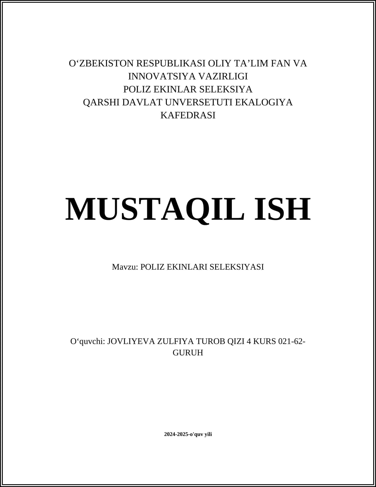 POLIZ EKINLARI SELEKSIYASI 1