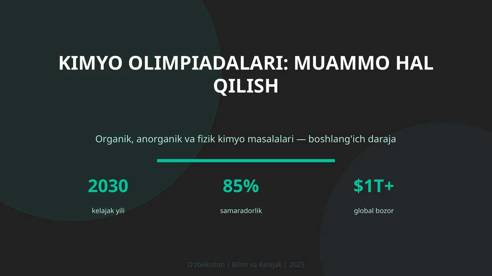 Kimyo olimpiadalari: muammo hal qilish 1