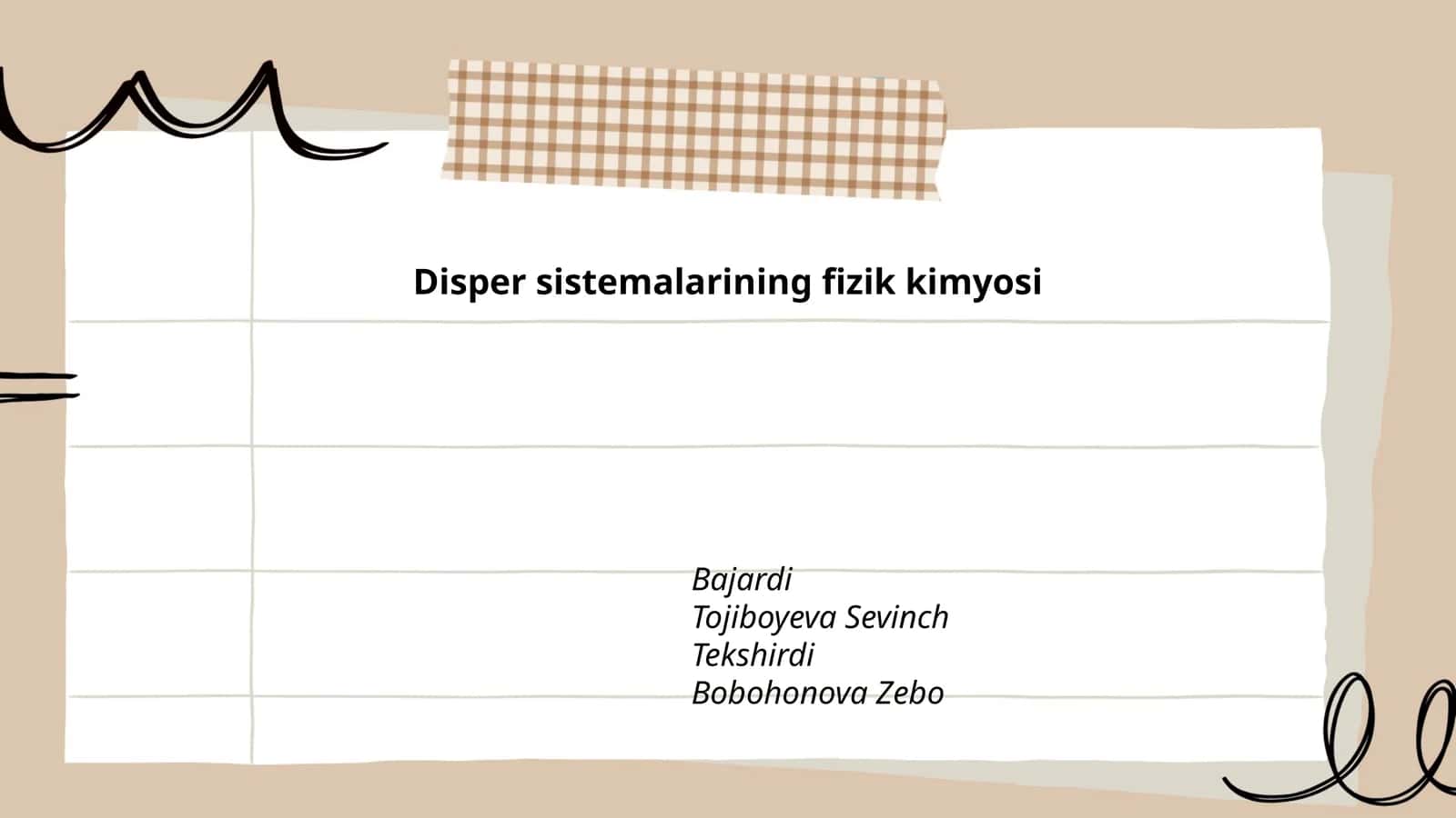 Disper sistemalarining fizik kimyosi 1
