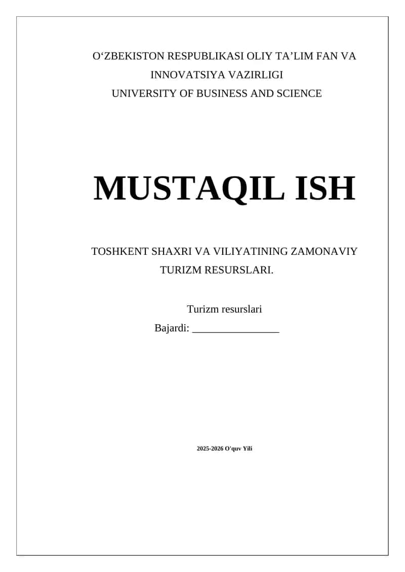 Zamonaviy turizm resurslari 1
