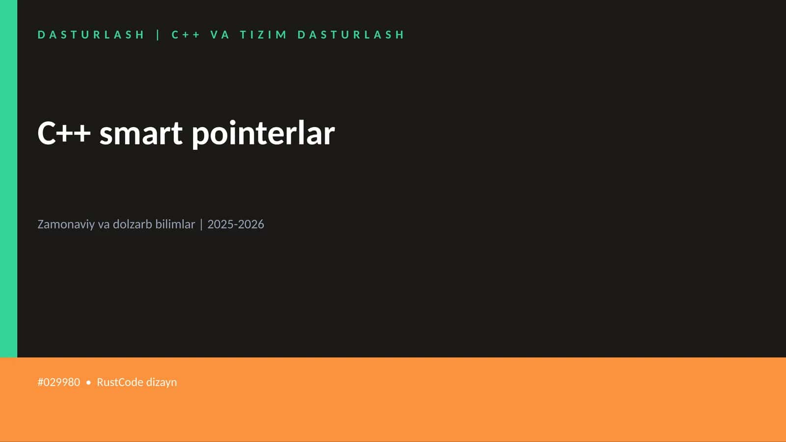 C++ VA TIZIM DASTURLASH 1
