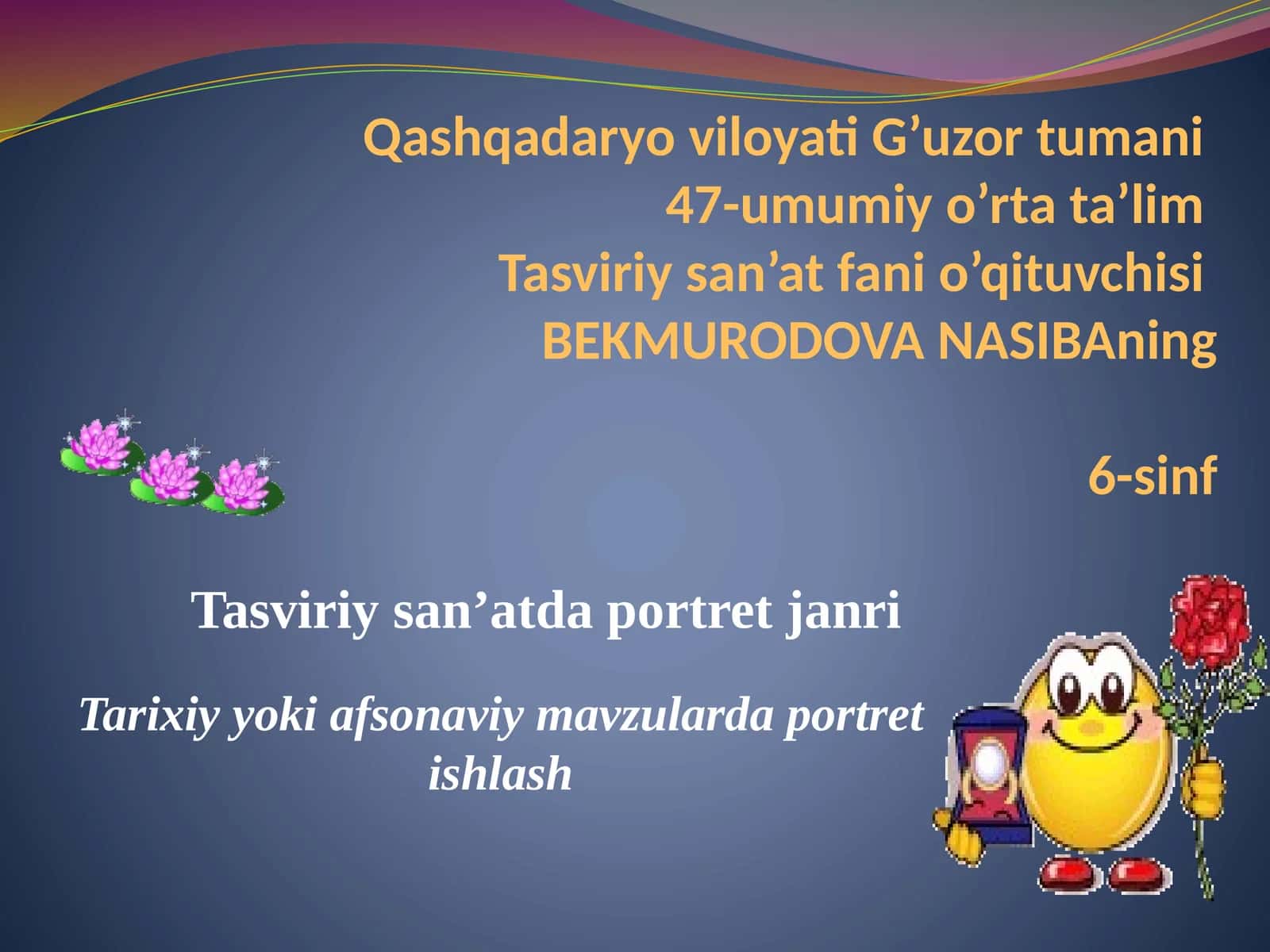 Tasviriy san'at dars portret janri 1