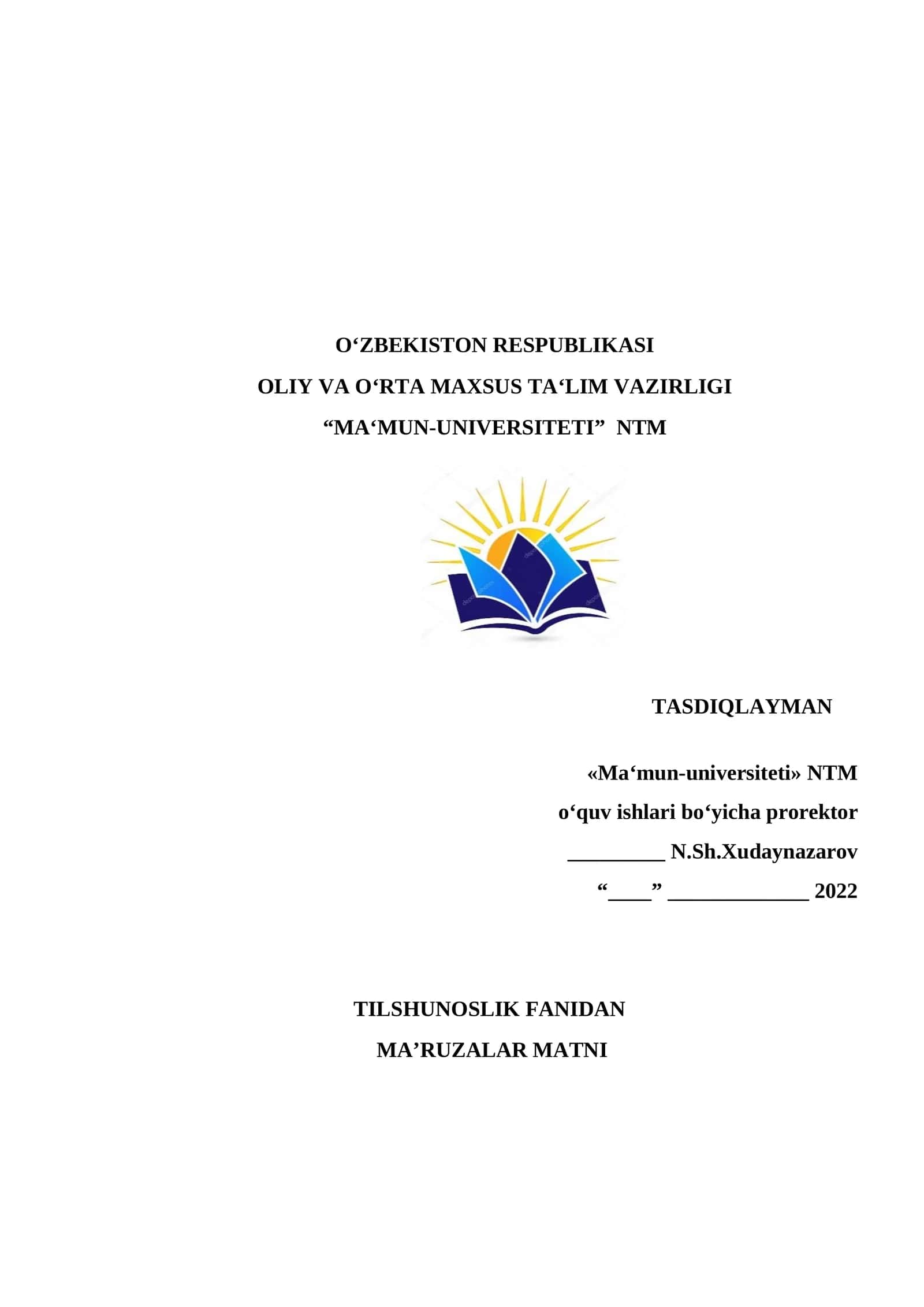 Tilshunoslik kursi ma'ruzalari 1