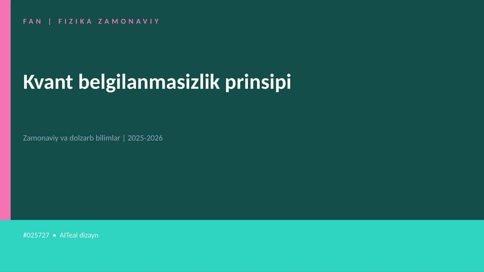 Kvant belgilanmasizlik prinsipi 1