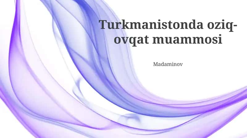 Turkmanistonda oziq-ovqat muammosi 1