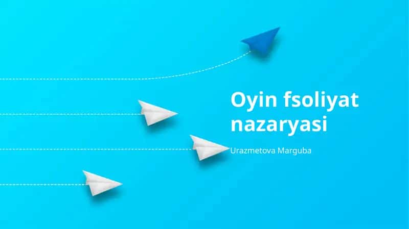 Oyin fsoliyat nazaryasi 1