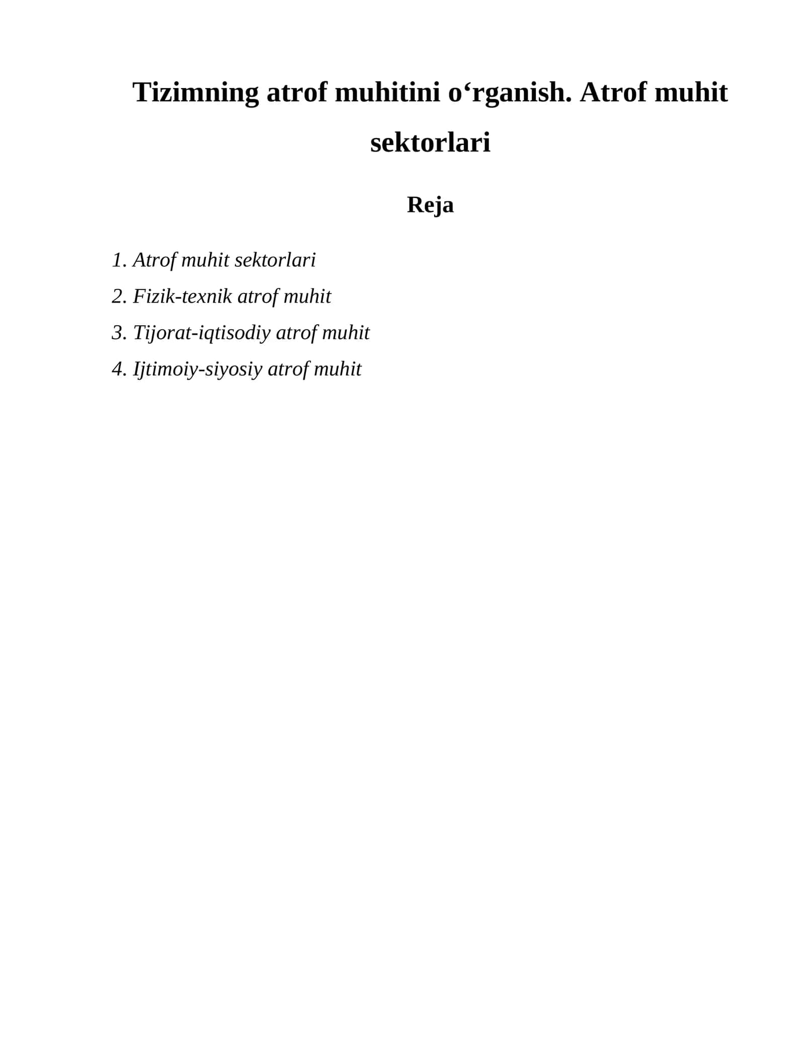 Atrof muhit sektorlari 1