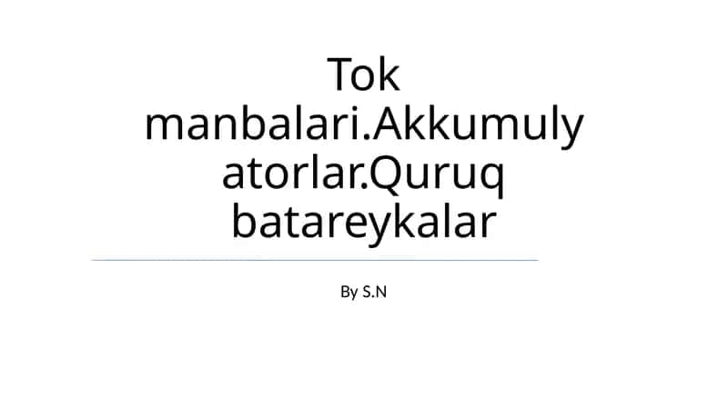 Akkumulyatorlar 1