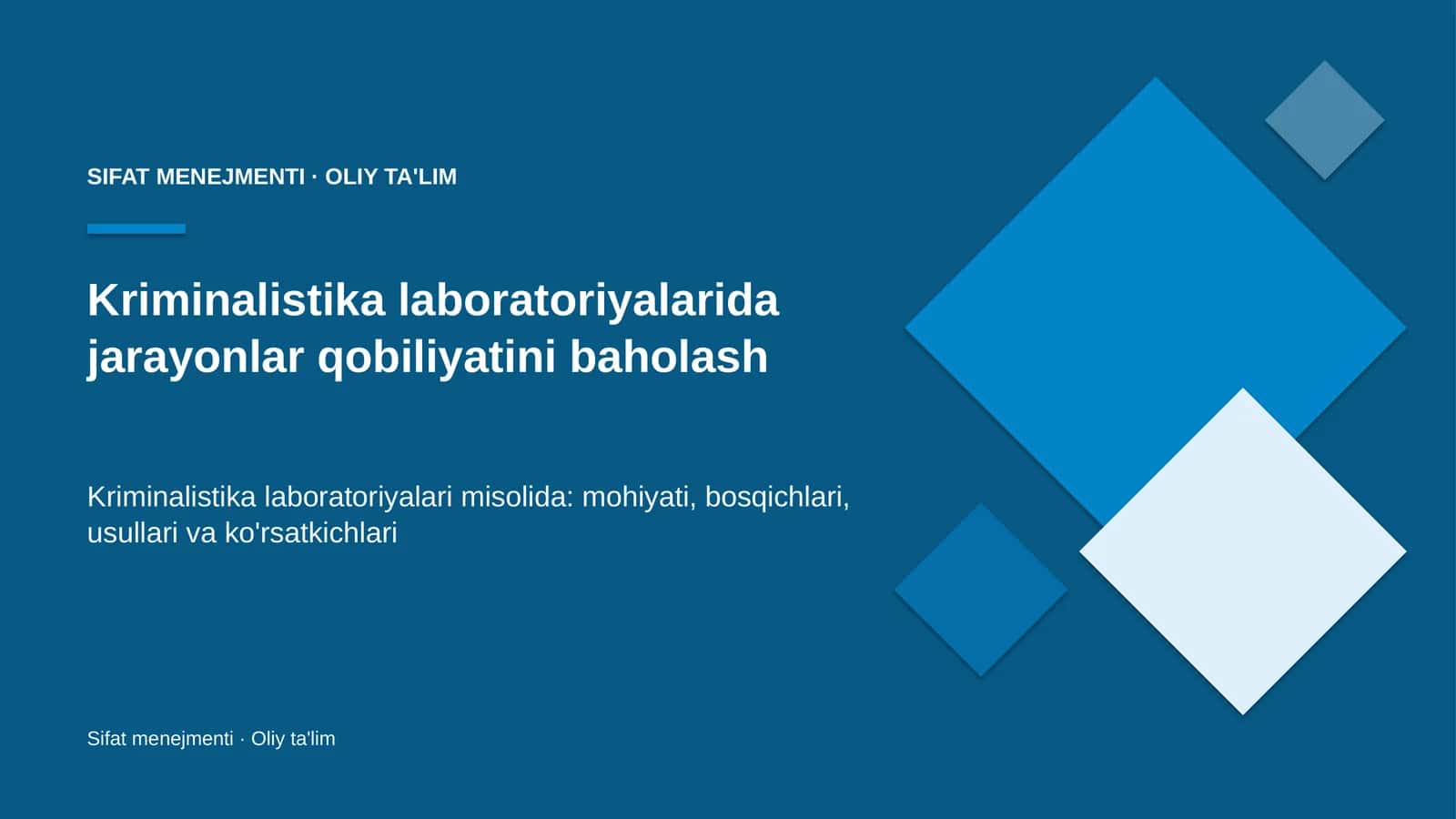 Kriminalistika laboratoriyalarida jarayonlar qobiliyatini baholash 1