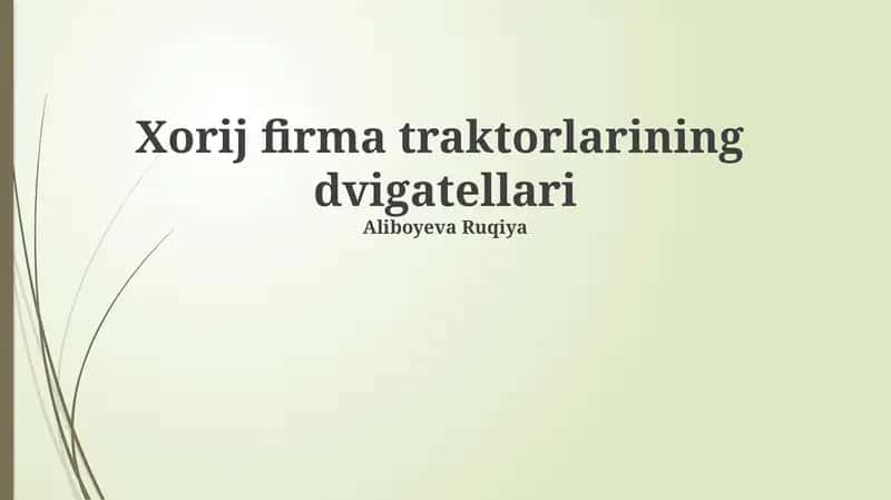 Xorij firma traktorlarining dvigatellari 1