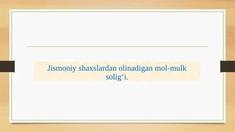 Мол-мулк солиғининг иқтисодий моҳияти 1