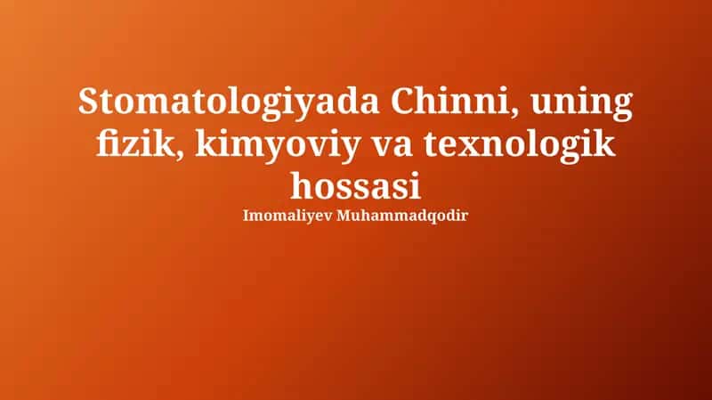 Chinni Stomatologiyada 1