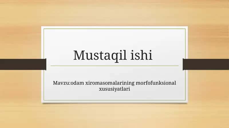odam xiromasomalarining morfofunksional xususiyatlari 1